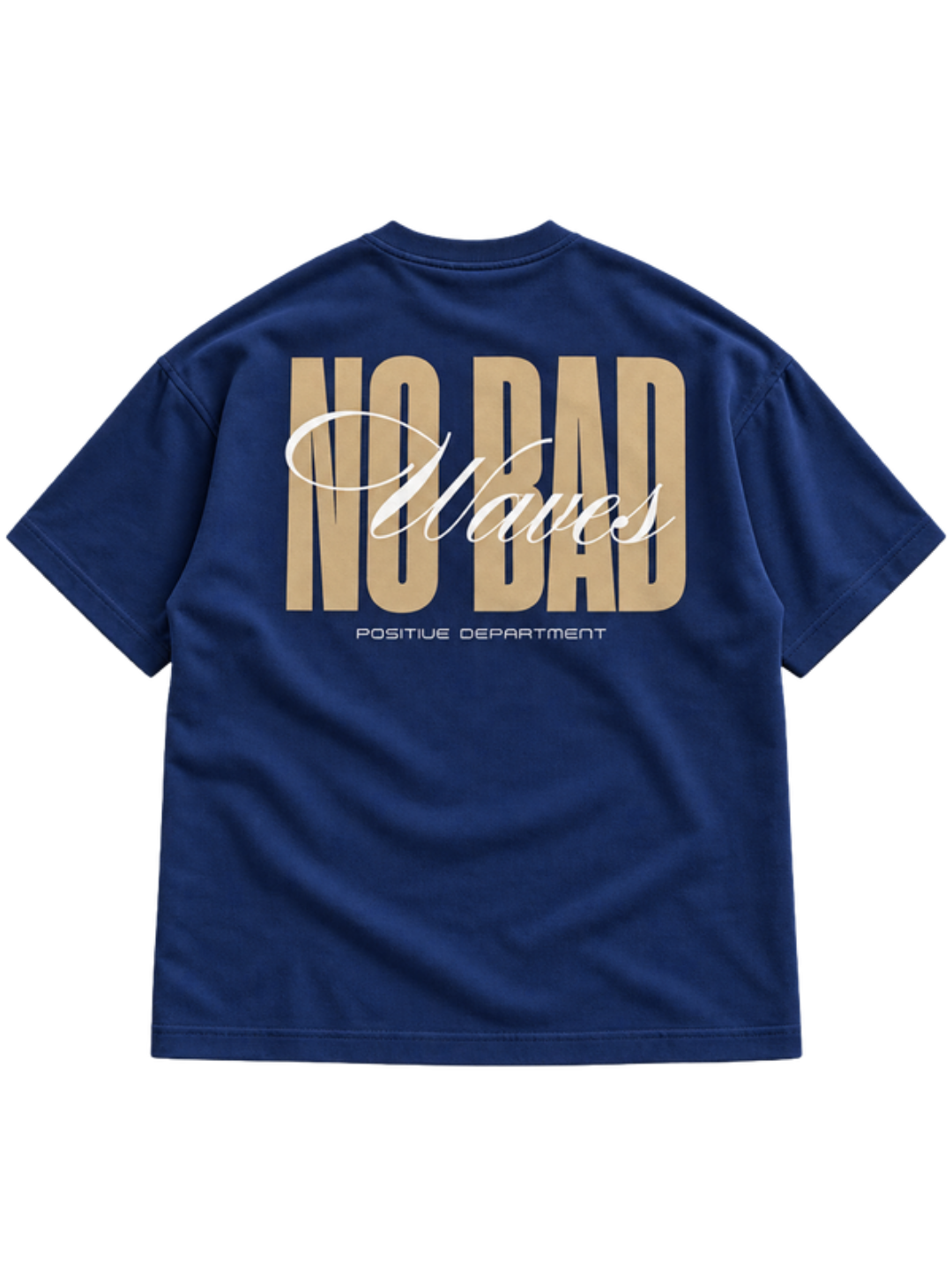 No Bad Waves Navy t-shirt mockup