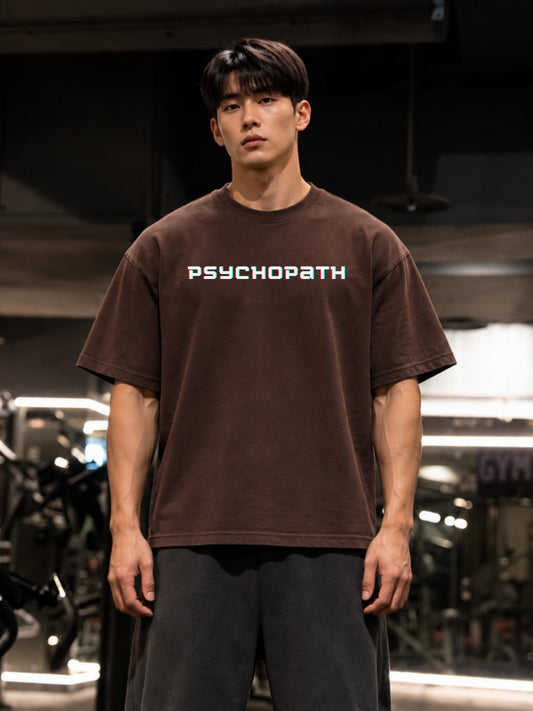 Brown PSYCHOPATH t-shirt front