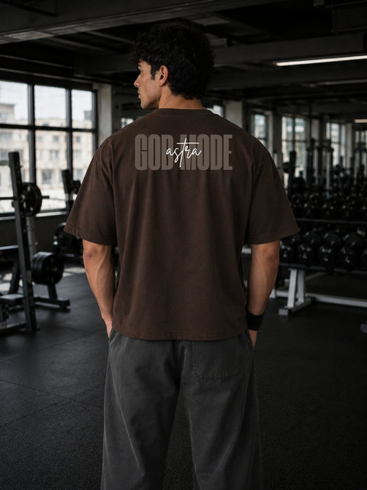 God Mode back print on model