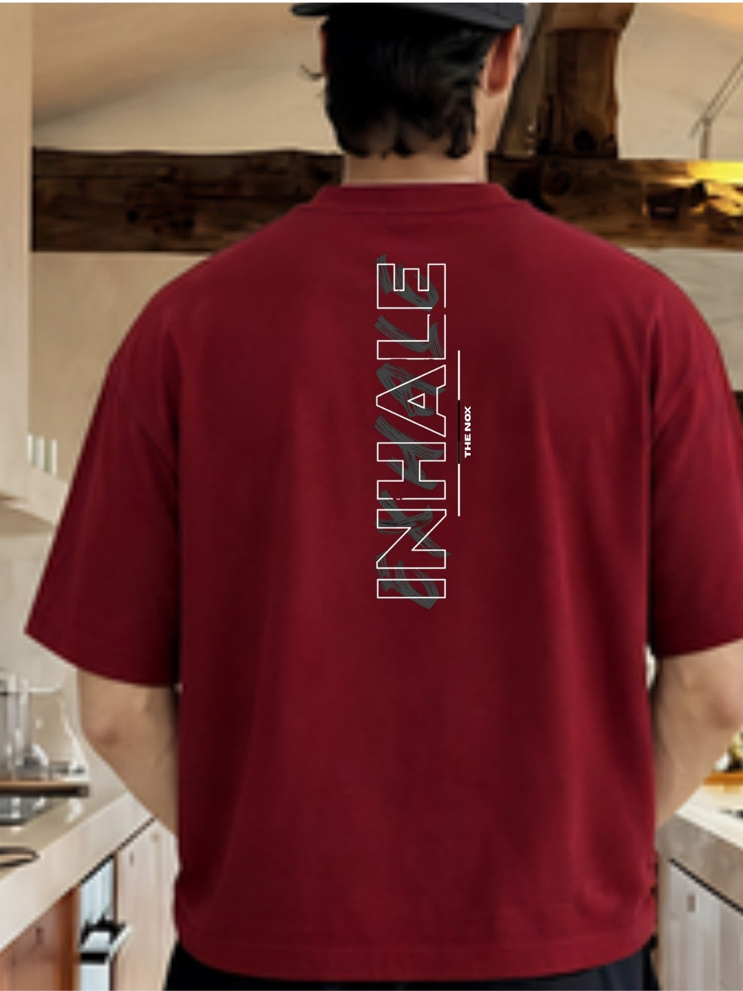 Maroon DISCIPLINE t-shirt lifestyle