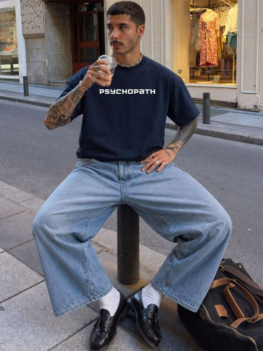 Navy Psychopath t-shirt front