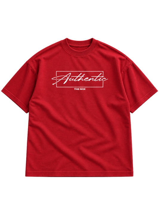Authentic Red t-shirt mockup