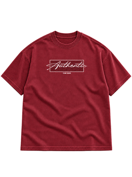 Authentic Maroon t-shirt mockup