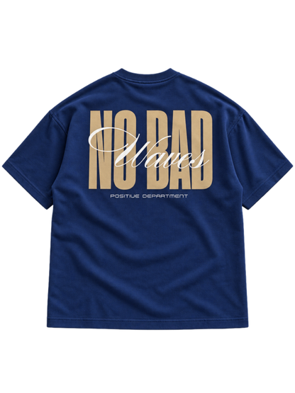 No Bad Waves Navy t-shirt mockup