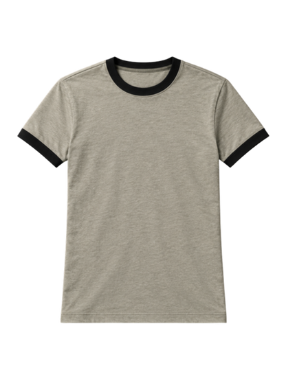 Khaki Ringer t-shirt mockup