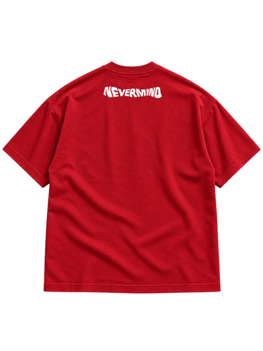 Nevermind Red t-shirt mockup