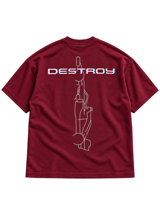 Destroy Maroon t-shirt mockup