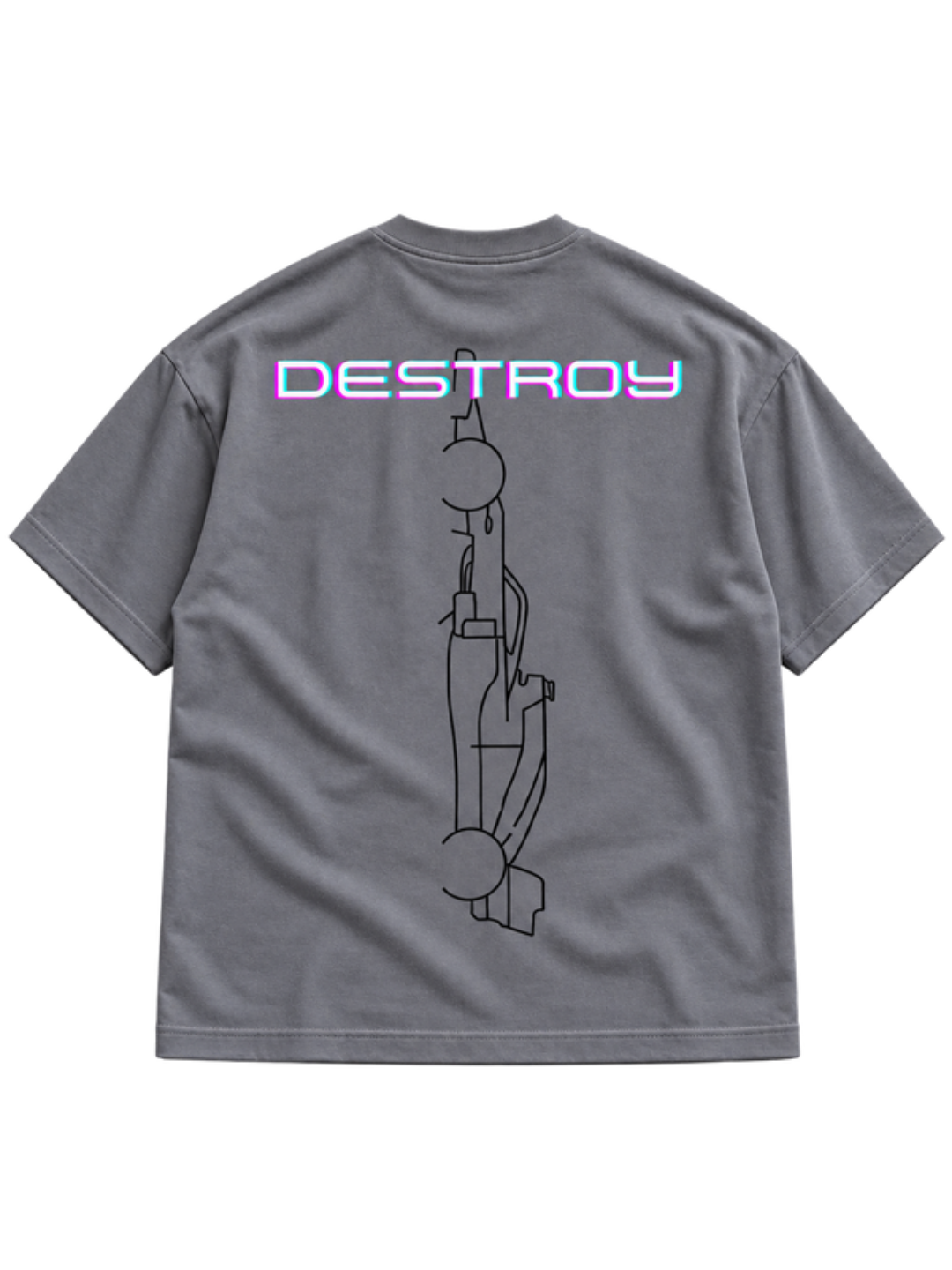 Destroy Grey t-shirt mockup
