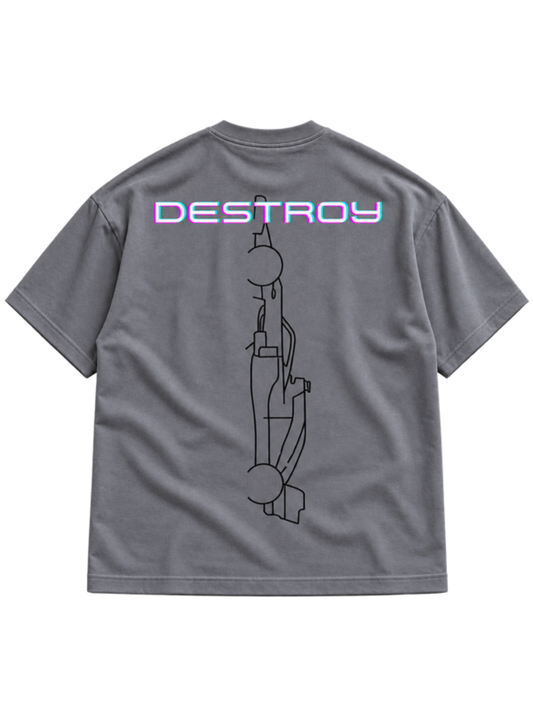 Destroy Grey t-shirt mockup
