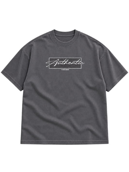 Authentic Grey t-shirt mockup