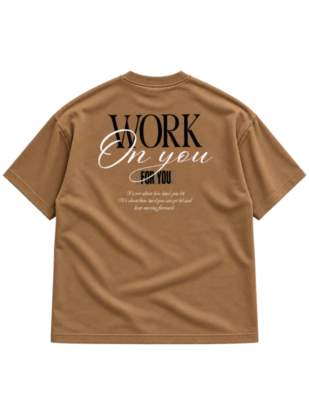 Work On You Camel t-shirt mockup