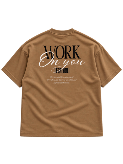 Work On You Camel t-shirt mockup