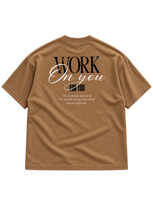 Work On You Camel t-shirt mockup