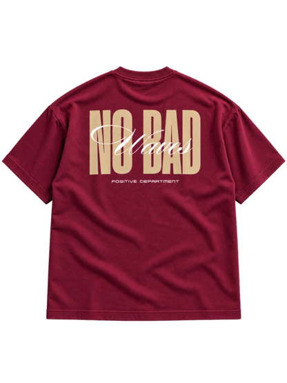 No Bad Waves Maroon t-shirt mockup