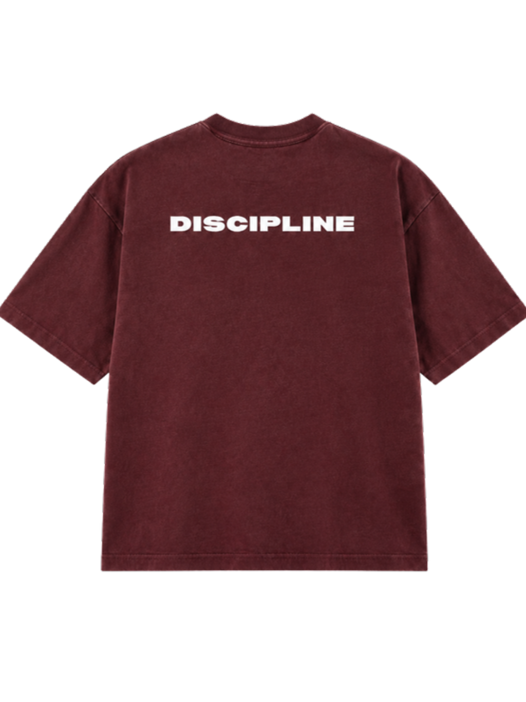 Maroon DISCIPLINE t-shirt mockup