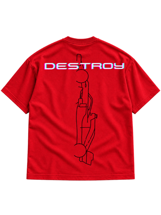 Destroy Red t-shirt mockup