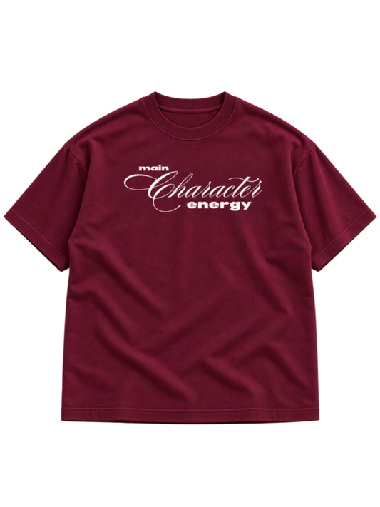 Main Character Maroon t-shirt mockup