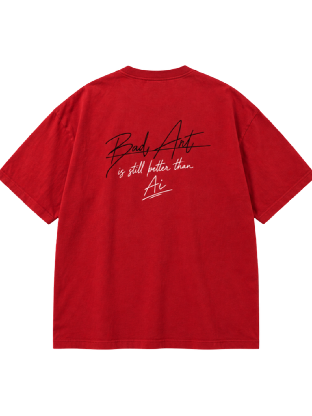 Red Bad Art t-shirt mockup