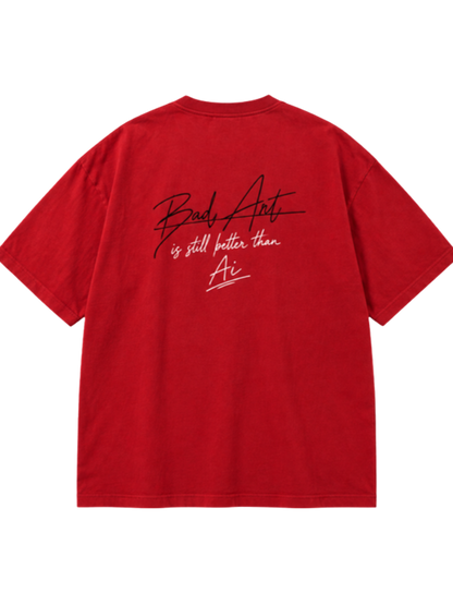 Red Bad Art t-shirt mockup