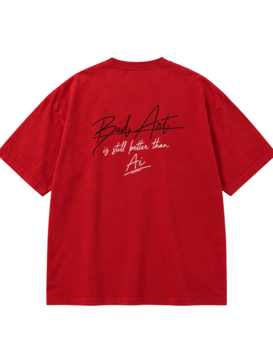 Red Bad Art t-shirt mockup