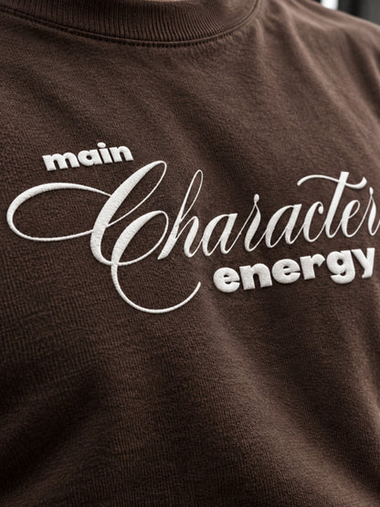 Coffee brown Main Character t-shirt styled
