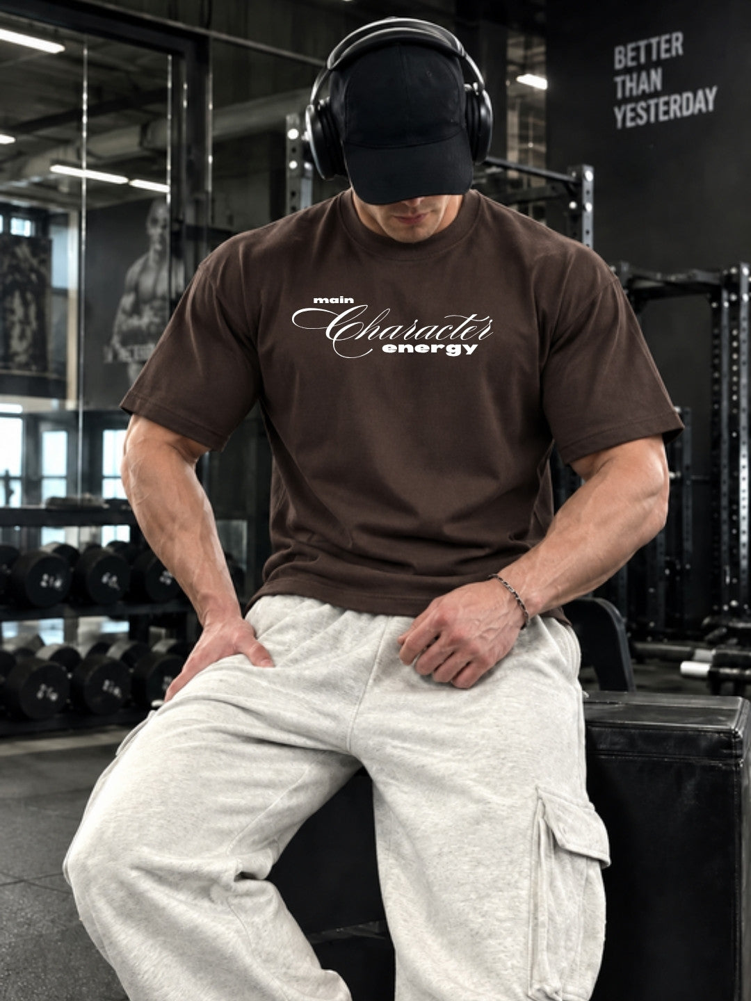 Coffee brown Main Character t-shirt front
