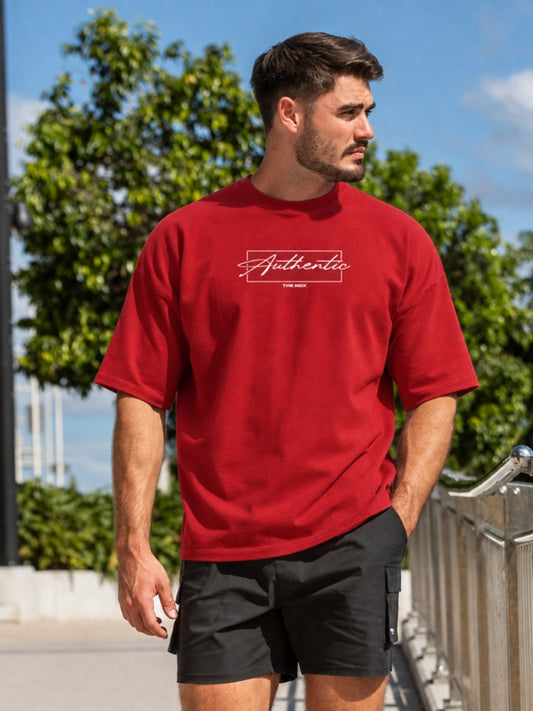 Red Authentic t-shirt front
