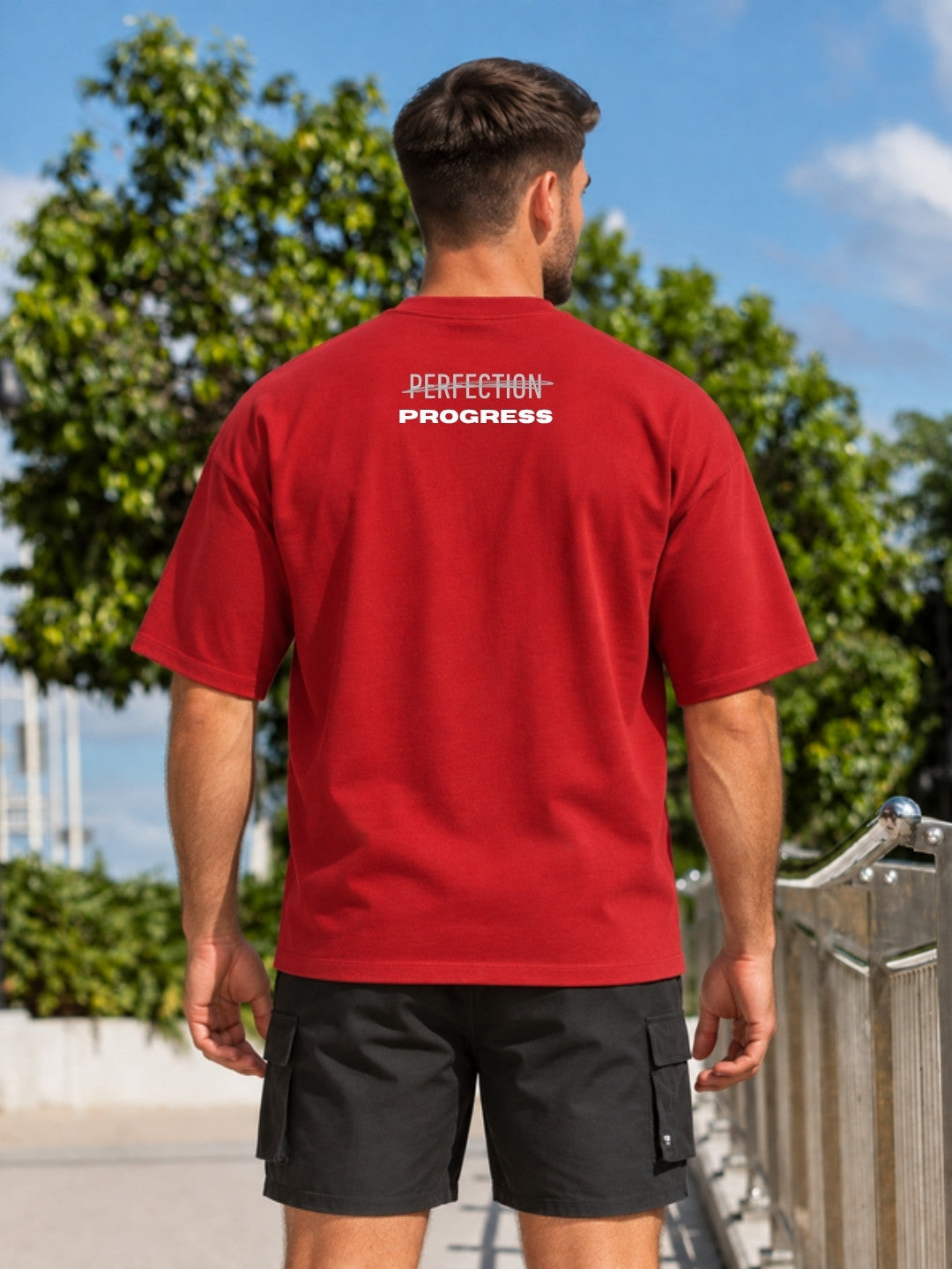 Red Authentic t-shirt back