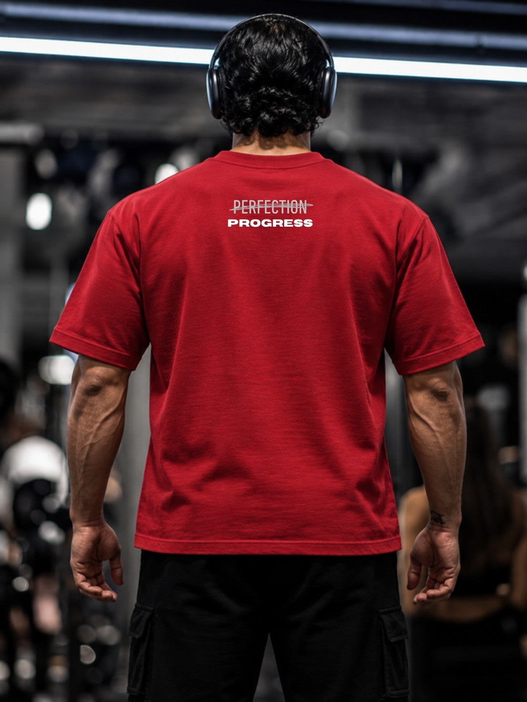 Red Authentic t-shirt gym back