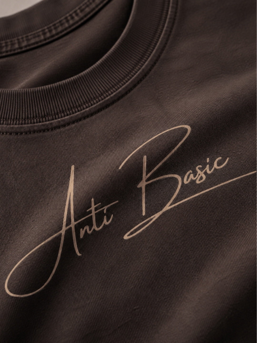 Anti Basic print closeup
