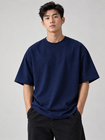 Navy boxy t-shirt front