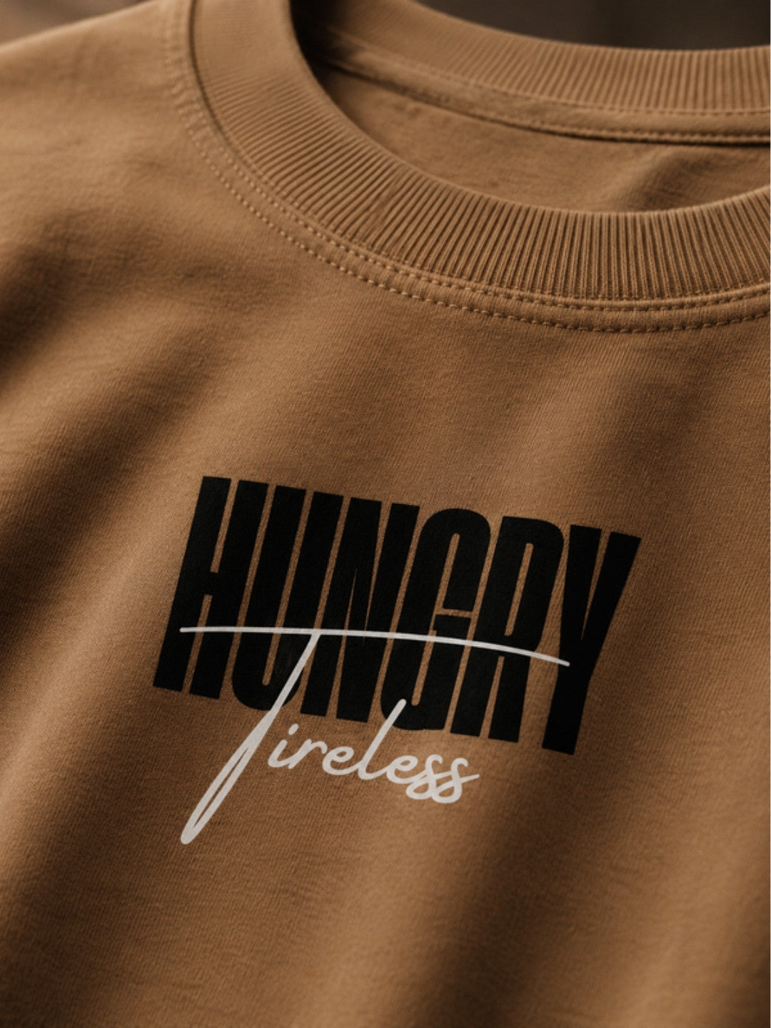 Camel brown Work On You t-shirt styled