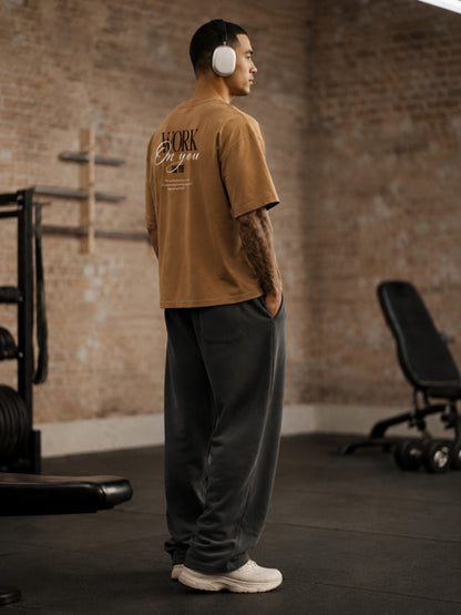 Camel brown Work On You t-shirt lifestyle