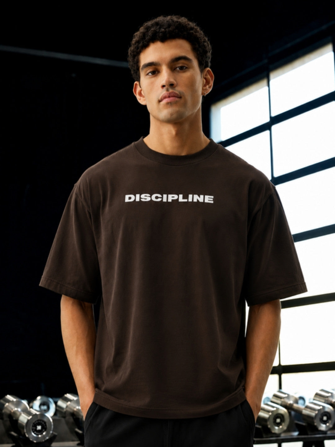 Brown DISCIPLINE t-shirt front