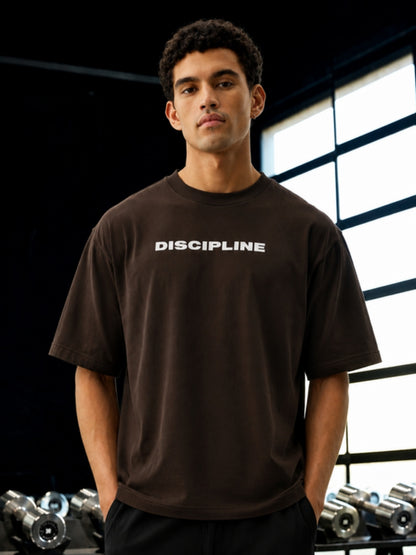 Brown DISCIPLINE t-shirt front