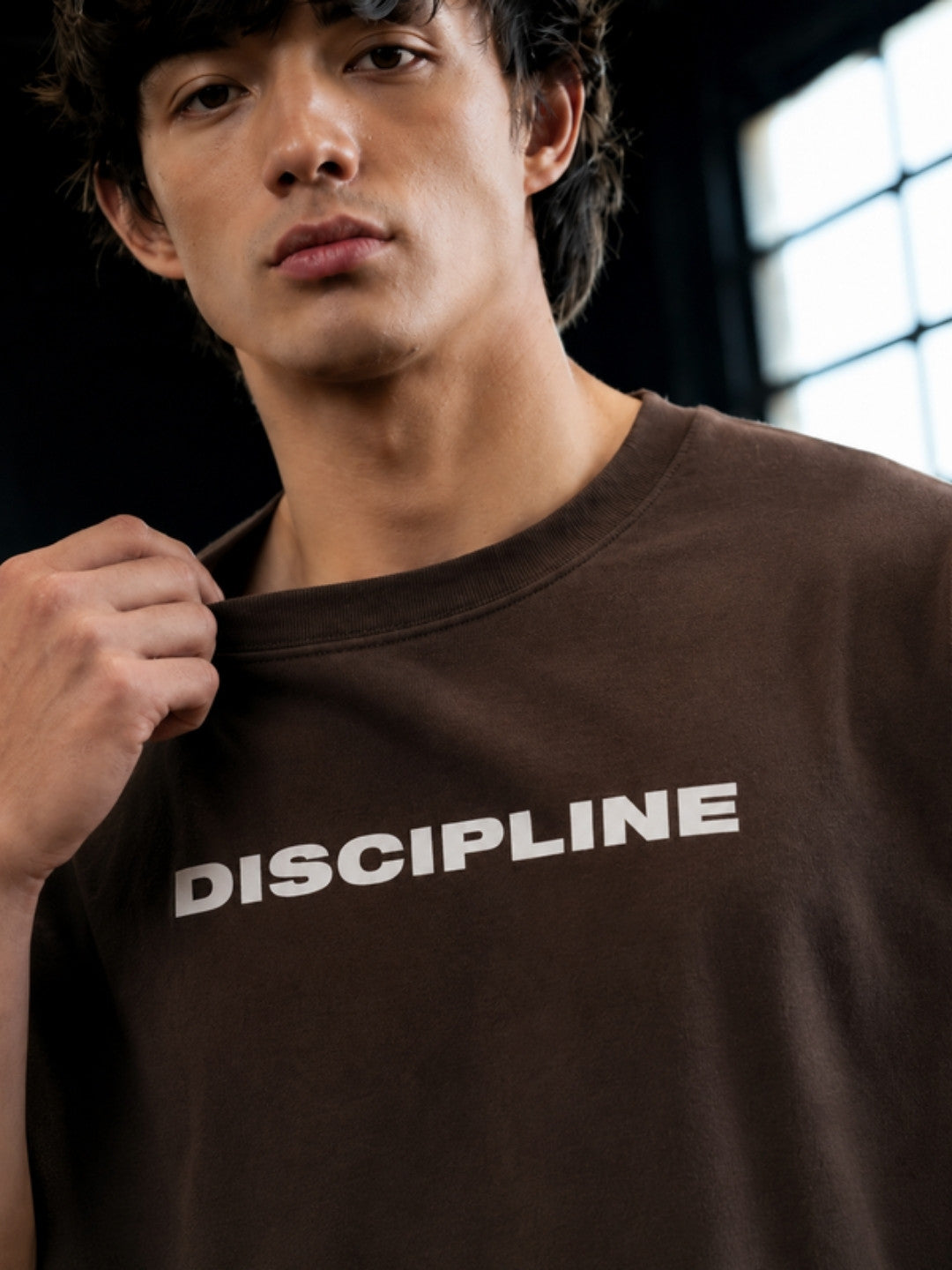 Brown DISCIPLINE t-shirt side