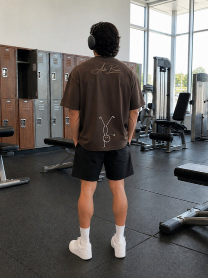 Coffee brown Anti Basic t-shirt back