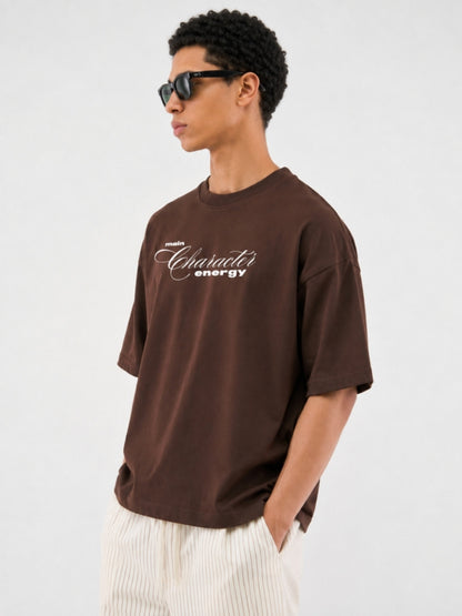 Coffee brown Main Character t-shirt lifestyle