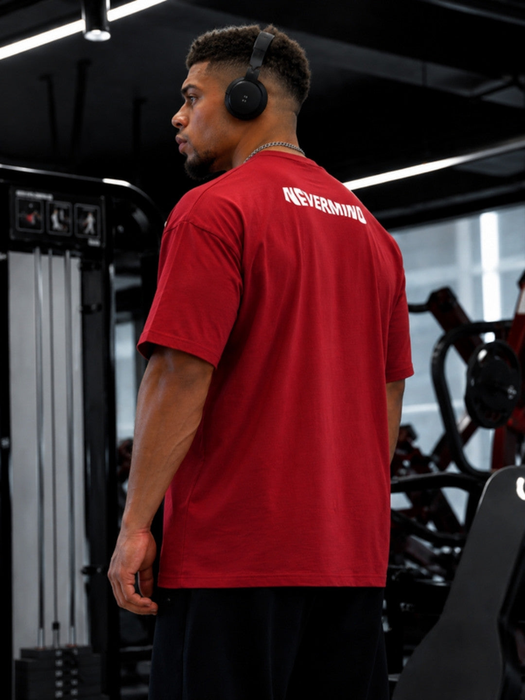 Red NEVERMIND t-shirt back