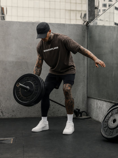 Brown DISCIPLINE t-shirt lifestyle