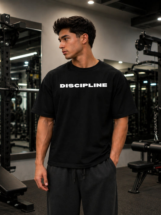 Black DISCIPLINE t-shirt front