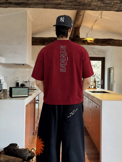 Maroon DISCIPLINE t-shirt styled