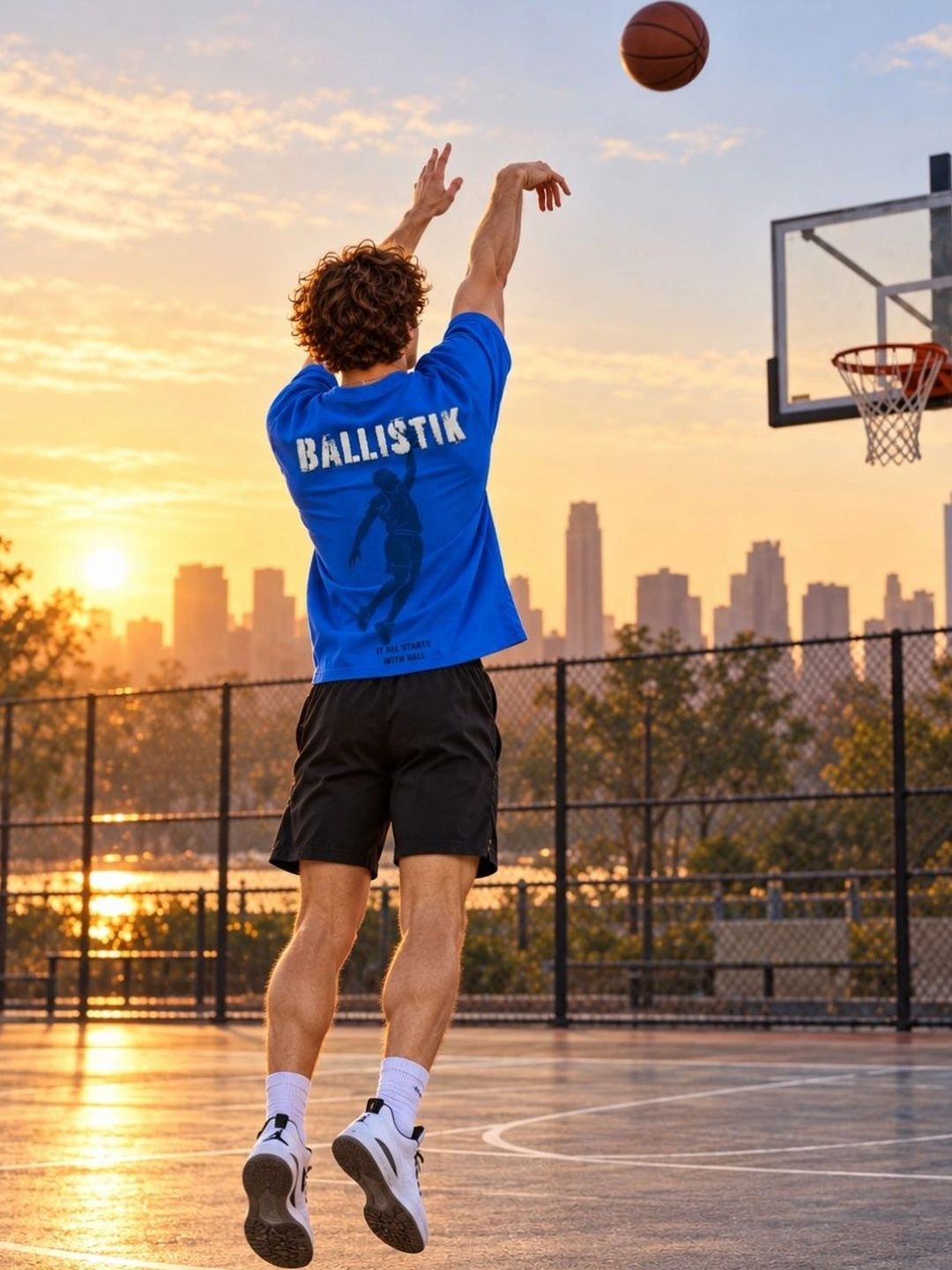 Royal blue BALLISTIK t-shirt front
