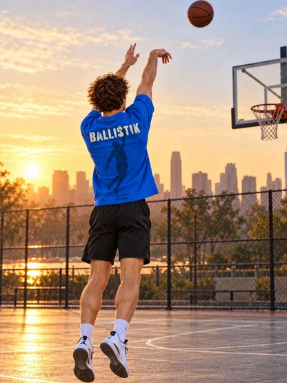 Royal blue BALLISTIK t-shirt front