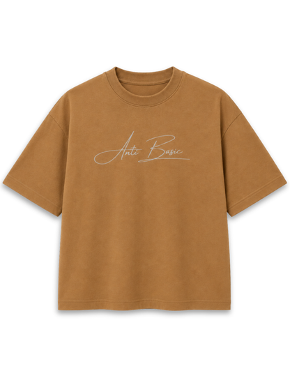 Camel-brown boxy tee