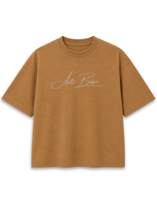 Camel-brown boxy tee