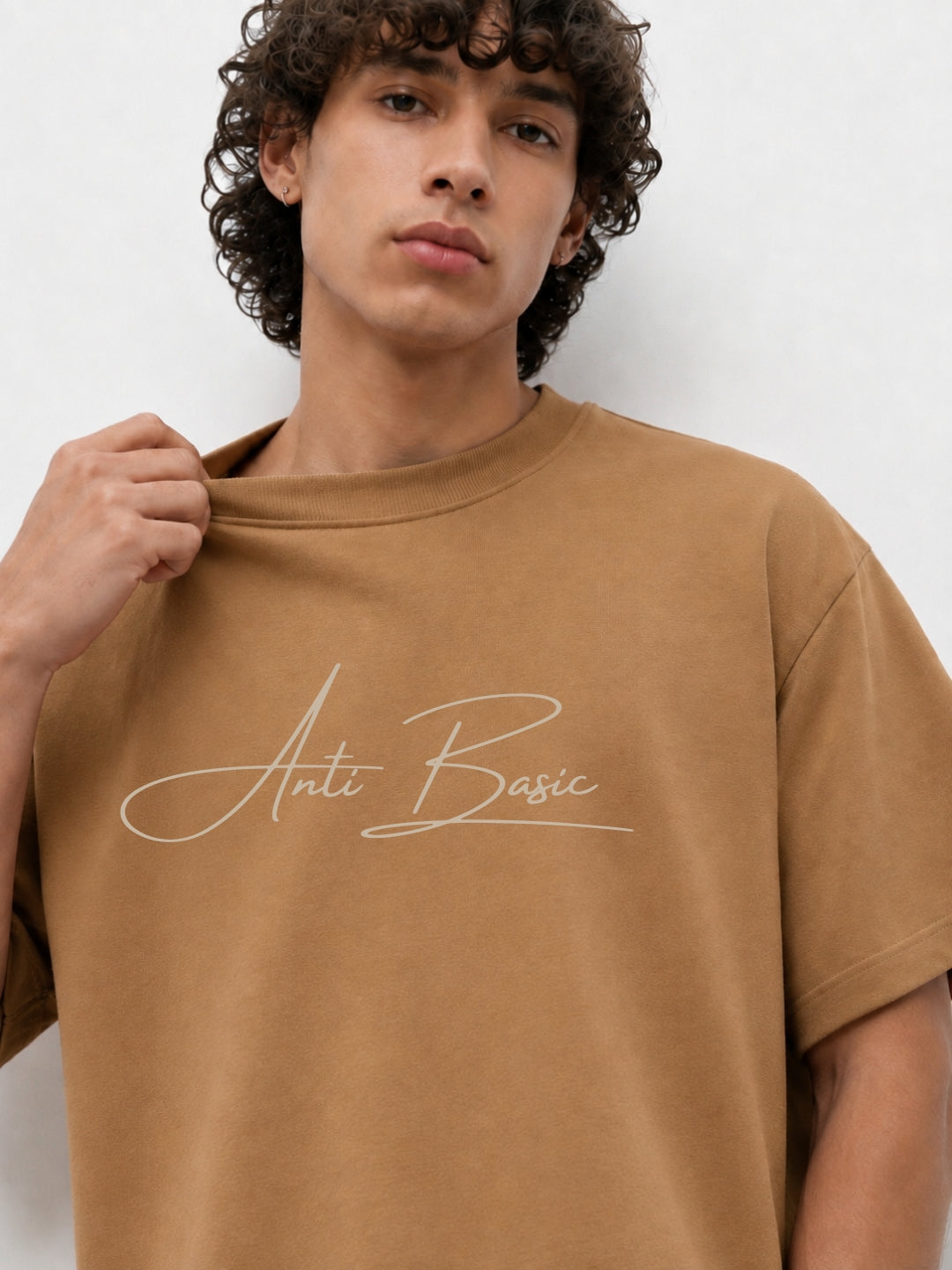 Camel-brown boxy tee