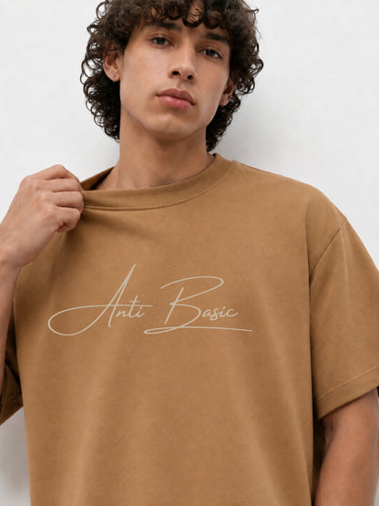 Camel-brown boxy tee