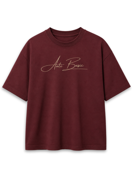 Maroon boxy tee