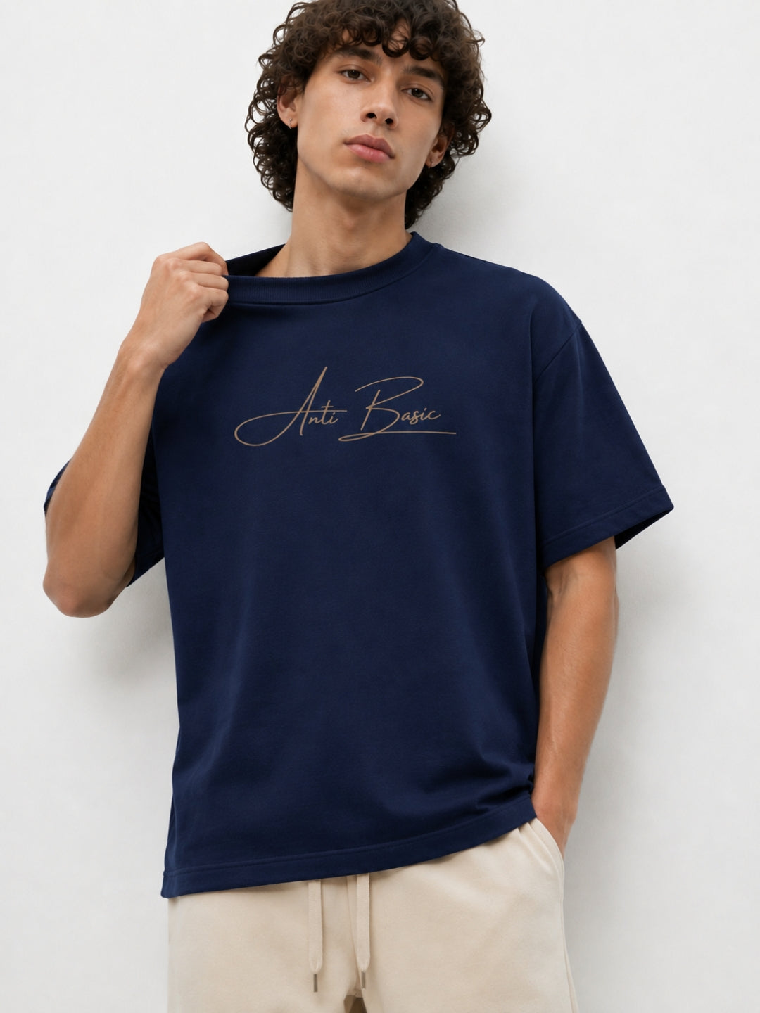 Navy boxy tee